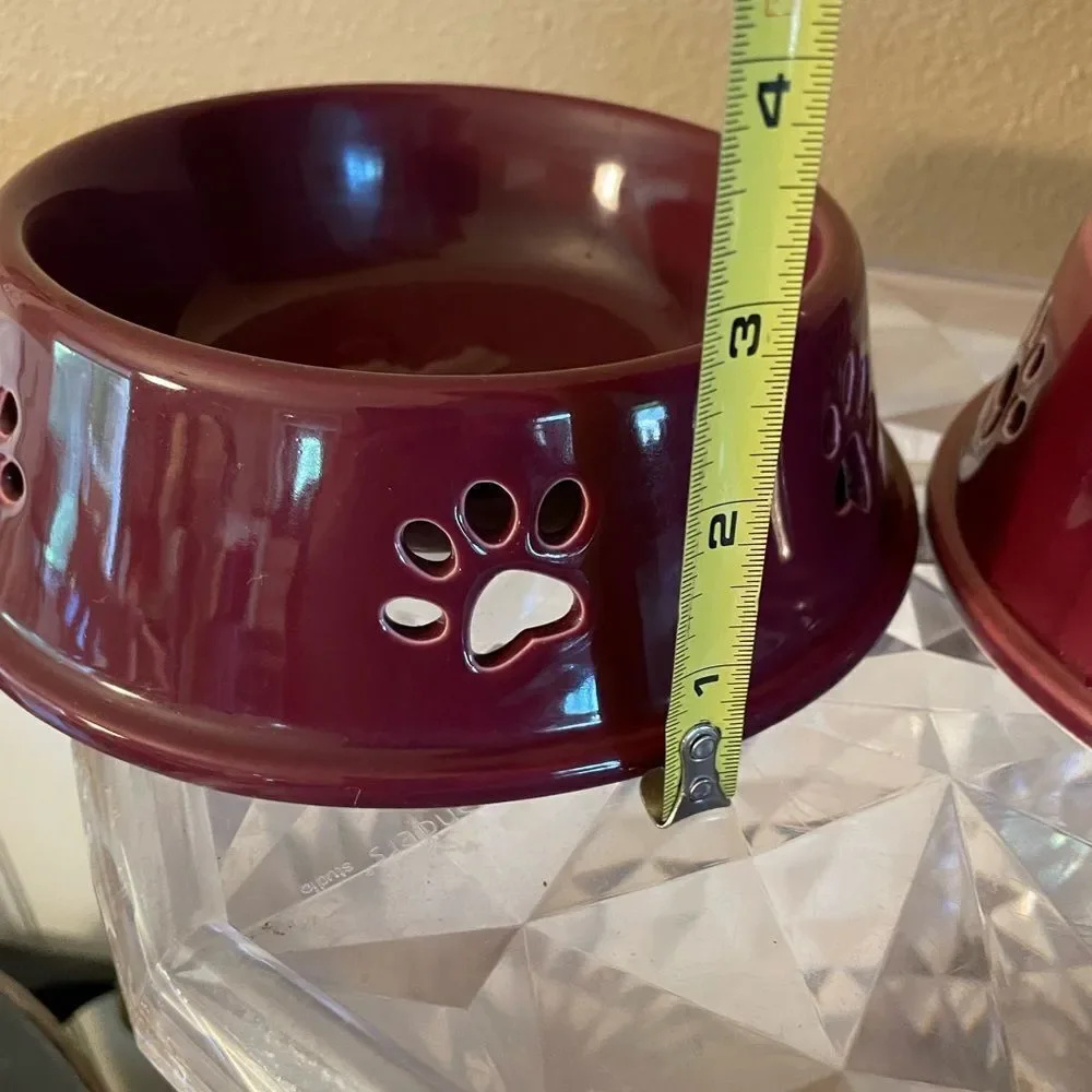 Top Paw Purple Plum Stoneware Dog Bowls
